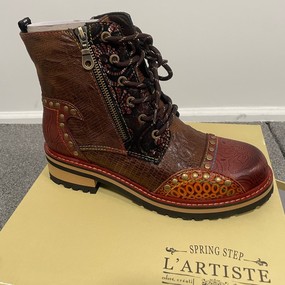 NIB Spring Step L’Artiste Rugup-BRM Boots - Size 39/8.5